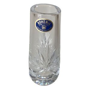 Bohemia Czech Republic Leaded Crystal Small Vase 4 3/8” Tall